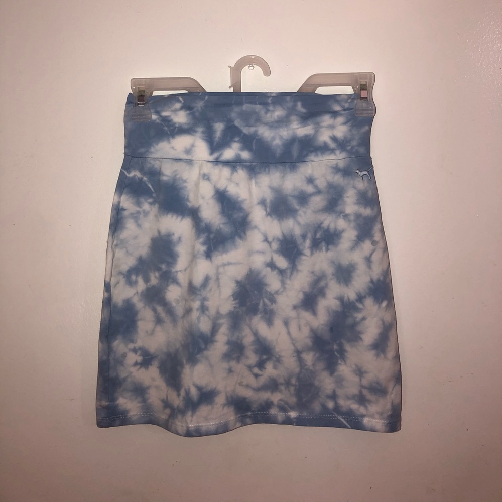 PINK High waisted Tie Dye mini skirt